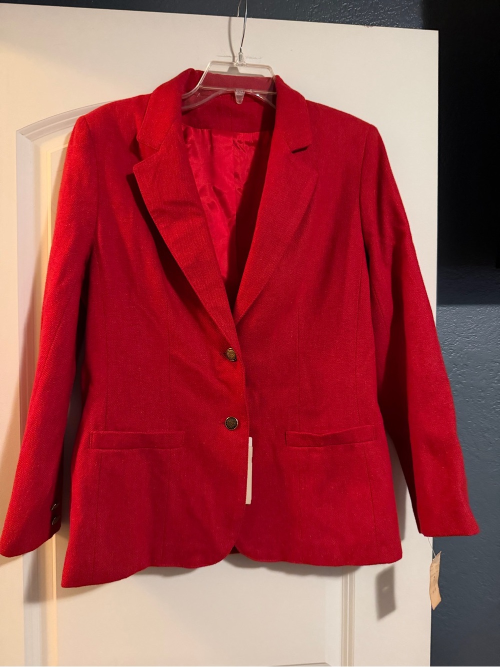 Vintage 1985 Red Dumas Wool Blazer - New With Tags - Elder Beerman Size 10